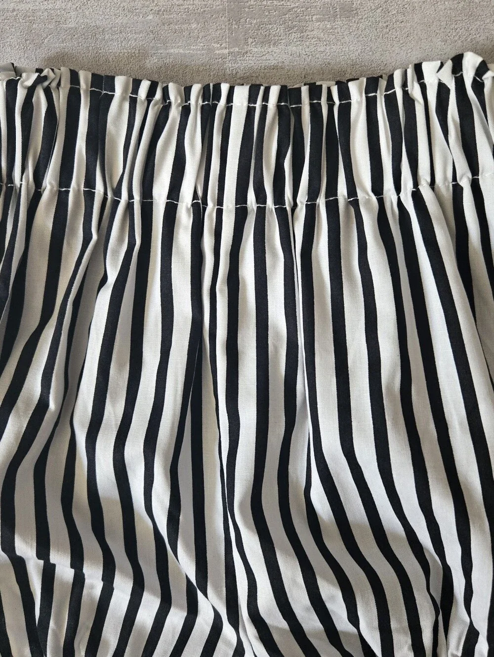 Baby Black & White Stripe Bloomer Shorts Summer High Waisted Diaper Cover 12-18M